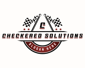 Checkered - Racing Flag Automotive logo design
