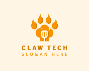 Paw Chef Spatula logo design