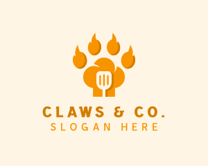 Paw Chef Spatula logo design