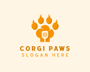 Paw Chef Spatula logo design