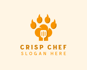 Paw Chef Spatula logo design