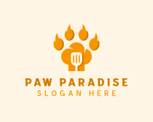 Paw Chef Spatula logo design