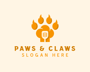 Paw Chef Spatula logo design