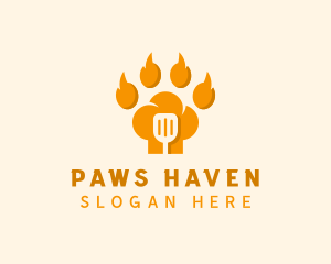 Paw Chef Spatula logo design