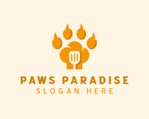 Paw Chef Spatula logo design