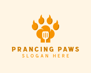 Paw Chef Spatula logo design