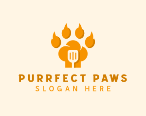 Paw Chef Spatula logo design