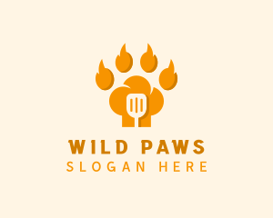 Paw Chef Spatula logo design