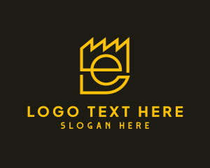 Tech - Yellow Industrial Letter E logo design