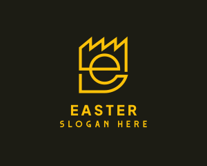 Tech - Yellow Industrial Letter E logo design