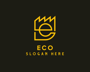 Yellow Industrial Letter E logo design