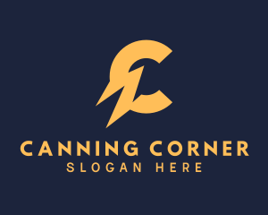 Lightning Letter C logo design