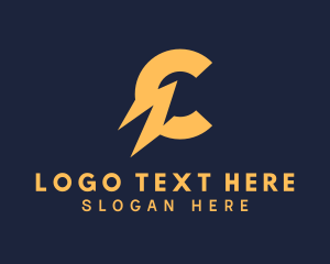 Lightning Bolt - Lightning Letter C logo design