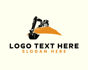 Digger - Quarry Backhoe Excavator logo design