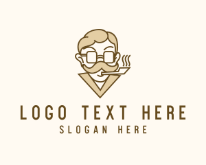 Cigar - Smoking Gentleman Moustache logo design