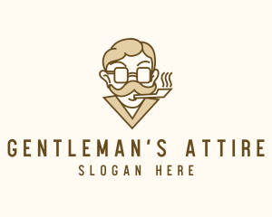 Smoking Gentleman Moustache logo design