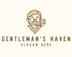 Smoking Gentleman Moustache logo design