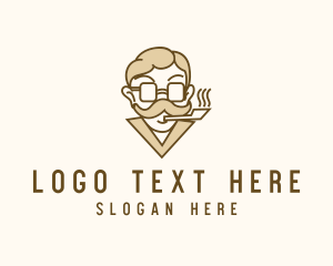 Boss - Smoking Gentleman Moustache logo design