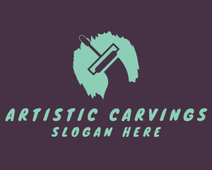 Paint Roller Paint Artist logo design