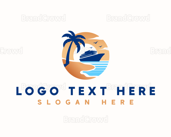 Cruise Ship Travel Vacation Logo