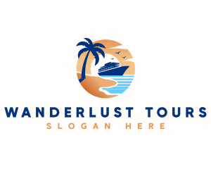 Cruise Ship Travel Vacation logo design