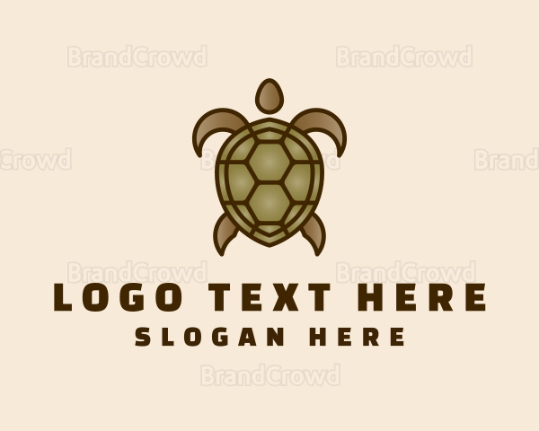 Brown Sea Turtle Logo