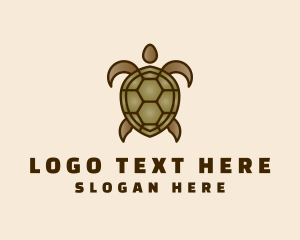 Underwater - Brown Sea Turtle logo design