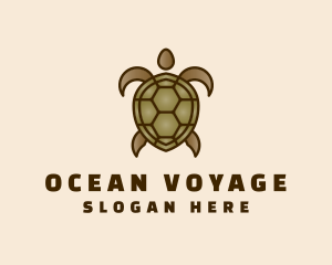 Brown Sea Turtle logo design