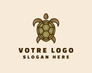 Underwater - Brown Sea Turtle logo design