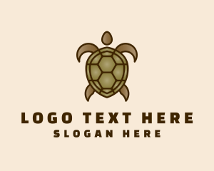 Brown Sea Turtle Logo