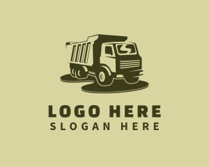 Heavy Equipment - Green Dump Truck logo design