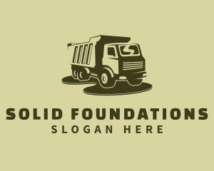 Worker - Green Dump Truck logo design