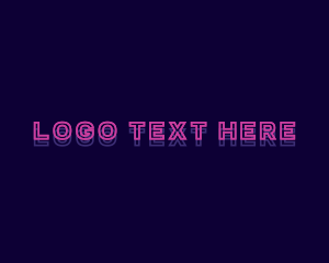 Techno - Neon Glitch Wordmark logo design