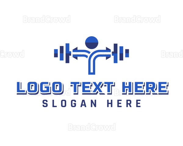 Fitness Human Dumbbell Logo