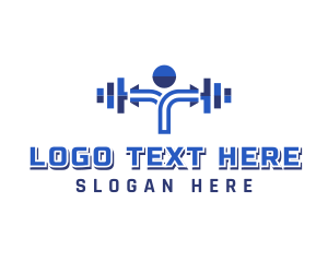 Powerlifting - Fitness Human Dumbbell logo design