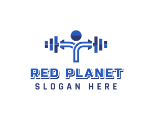 Fitness Human Dumbbell logo design