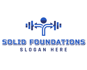 Strong - Fitness Human Dumbbell logo design