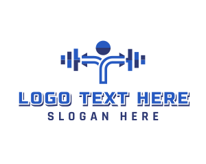 Fitness Human Dumbbell Logo