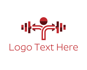 Physical Training - Fitness Training Dumbbell logo design