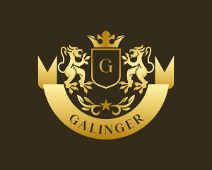 Monarchy - Lion Crown Crest logo design