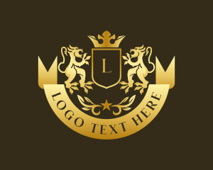 Royalty - Lion Crown Crest logo design