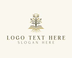 Bible Study - Learning Book Tree logo design