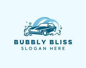 Clean Car Water Bubbles logo design