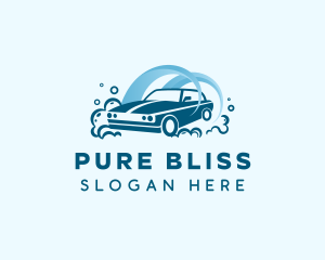 Clean Car Water Bubbles logo design