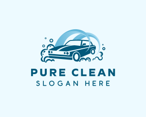 Clean Car Water Bubbles logo design