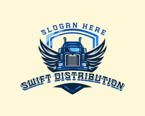 Distribution - Wing Shield Truck logo design