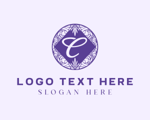 Pattern - Floral Circle Letter C logo design