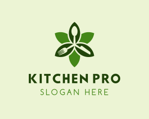 Green Kitchen Utensils logo design