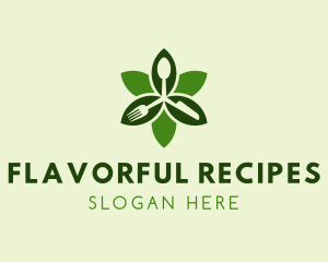 Cookbook - Green Kitchen Utensils logo design