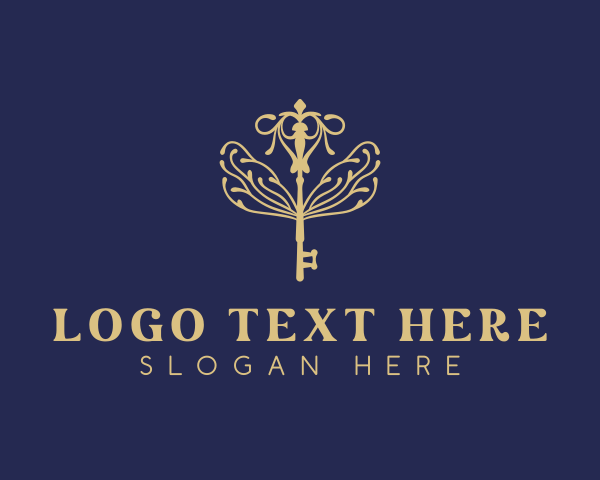 High End - Luxury Key Wings logo design